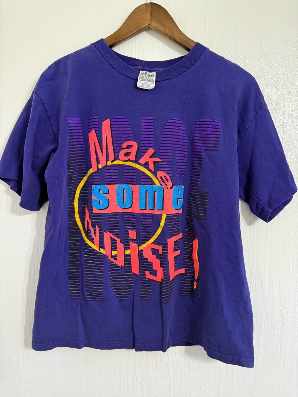 Vts Bugle Boy Make Some Noise 90s Rave Purple T Shirt Size Medium Made In USA